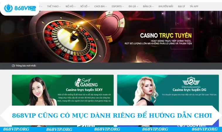 868VIP cũng có mục dành riêng để hướng dẫn chơi