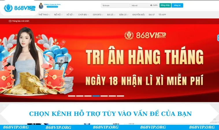 Chọn kênh hỗ trợ tùy vào vấn đề của bạn