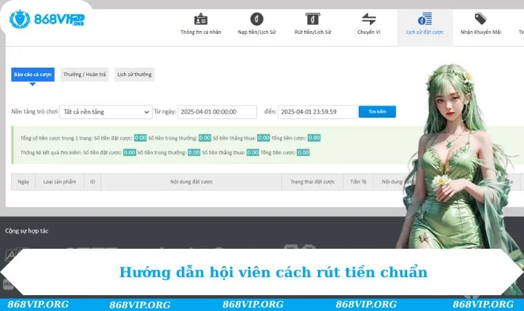 Hướng dẫn hội viên cách rút tiền chuẩn