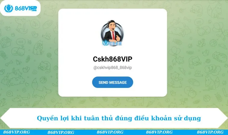 Quyền lợi khi tuân thủ đúng điều khoản sử dụng